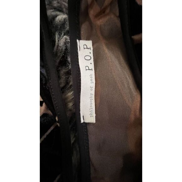 Philosophy Of Paek BrownBurnout Velvet Sheer Mini Dress, Club Party Wear, small - Picture 12 of 13